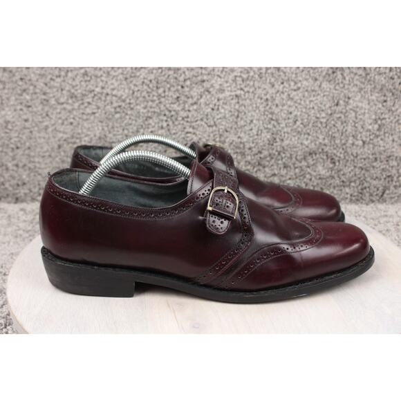 Stuart McGuire Monk Strap Shoes Mens 11 Burgundy Leather Dress Wingtip Oxford main image 9
